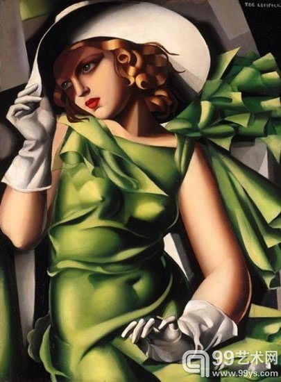 《穿着绿色衣服的年轻女子》，1927作