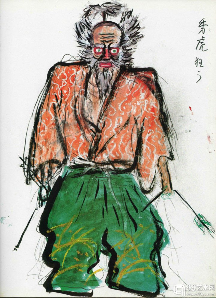 黑泽明为自己的影片《乱》画的人物设计草图