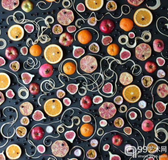 英国艺术家用蔬果作画 极致美感让人无法下口