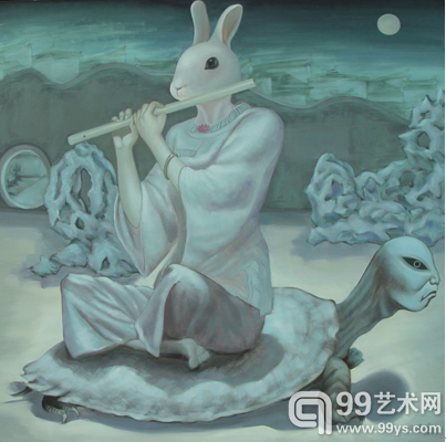 汪建国《无题 No.5》油画120X120cm 2013年