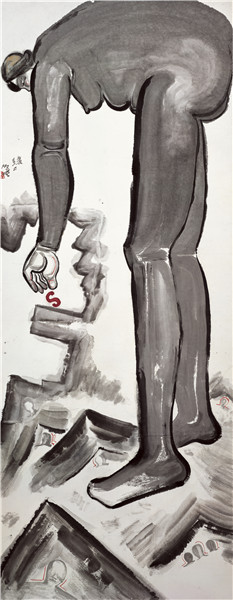 拾遗·248cmx102cm·纸本设色·2012年
