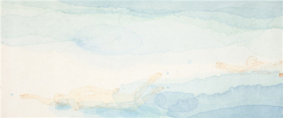 李戈晔 迷踪 31x75 宣纸彩墨2014
