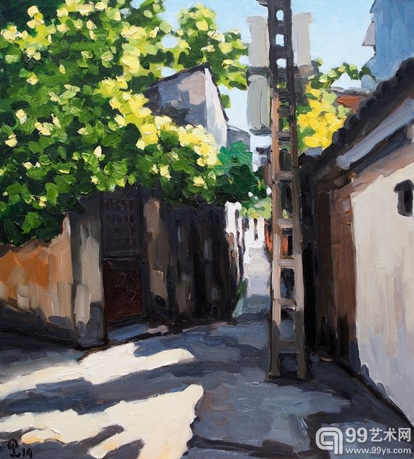 14.Pham Luan, Sunny Alley (2014). 图片来源：Vietnamese Contemporary Fine Art.