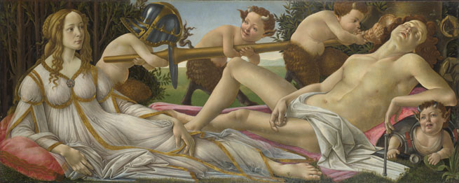 2.Sandro Botticelli,  《维纳斯与战神》（Venus and Mars ），约1485. 