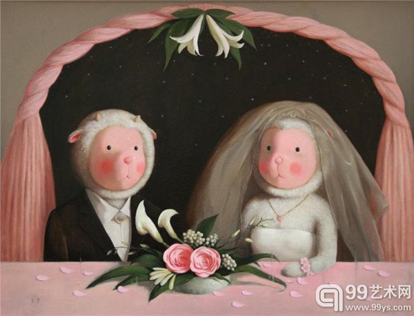 杨媛媛-百年好合-布面油画-90x70cm-2013