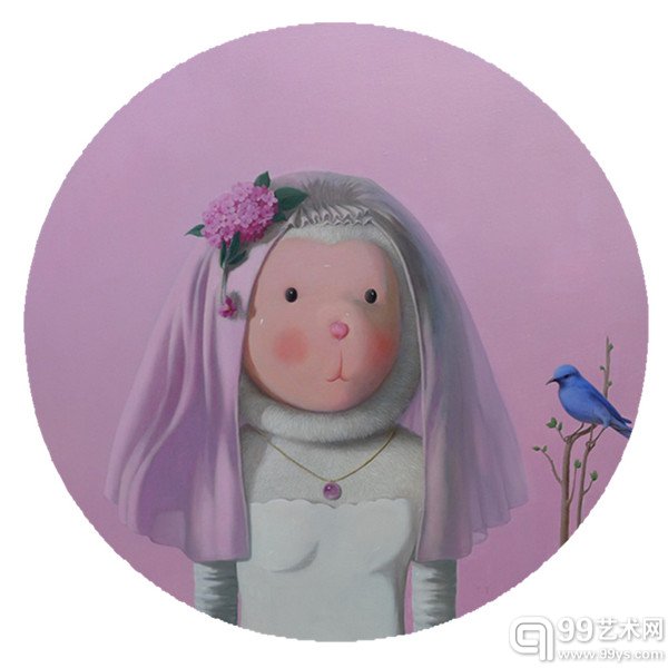 杨媛媛-蓝鸟-布面油画-100x100cm-2015
