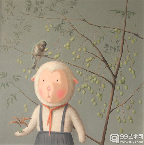 杨媛媛-楝树-布面油画-60x60cm-2013