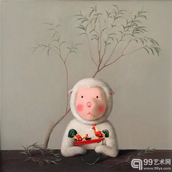 杨媛媛-铁皮公鸡-布面油画-70x70cm-2014