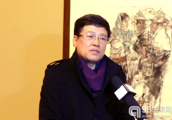中国美协理事邹立颖接受央视书画频道采访
