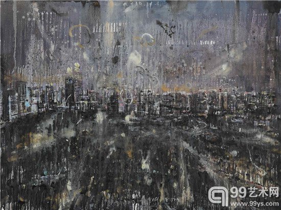 《每当城市的闪耀透过街道》赵峥嵘布面油画100x75cm2014年