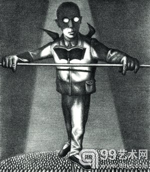 宋光智《寻觅者之八》 石版画2000年