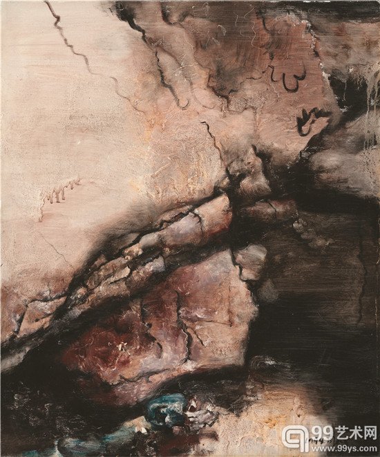 李剑光收藏 周春芽《山水精神》74x60cm 1994年