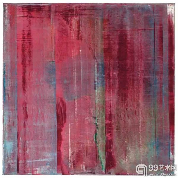 拍品编号31格哈德·李希特 (生於1932年)《胭脂红》签名、编号与日期：Richter 1994 810-1 (背面)油彩  画布78 3/4 x 78 3/4寸 (200 x 200公分)1994年作英镑9,000,000-14,000,000 美元14,000,000-21,000,000欧元12,000,000-18,000,000