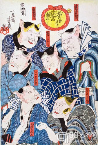 喵星人来袭：美国举办猫主题的浮世绘展