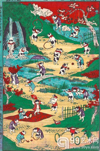 喵星人来袭：美国举办猫主题的浮世绘展