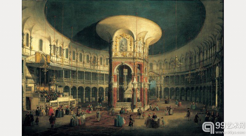 Canaletto, The Interior of the Rotunda, Ranelagh, 1754