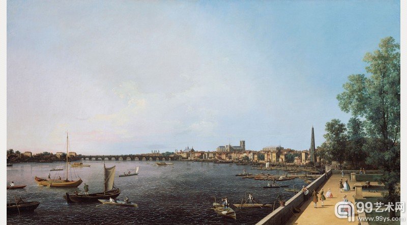 Canaletto, London the Thames from Somerset House terrace towards Westminster, c.1750-51