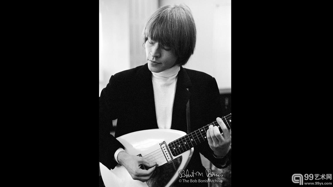 Brian Jones plays his Vox Teardrop guitar, October 1964