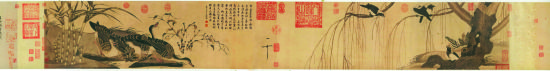 宋赵佶《柳鸦芦雁图》