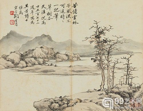 陶冷月  (1895-1985) 江畔小景   