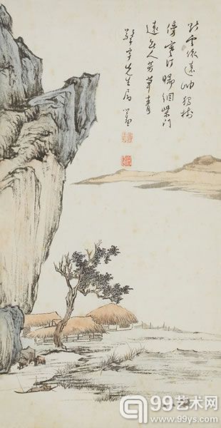 溥儒(1896-1963) 独树寒汀   