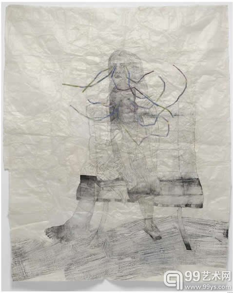 Kiki Smith、Totem、Ink on paper、186.69 X 154.94cm