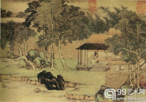 范宽《携琴访友图》局部