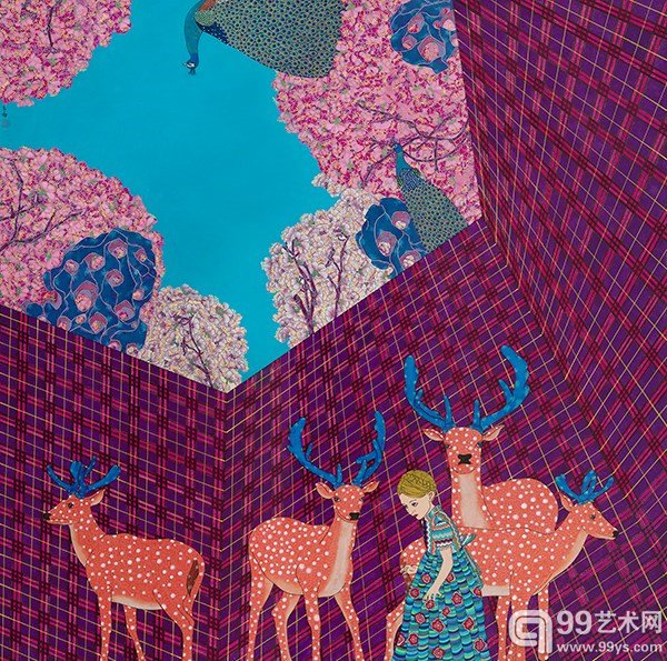 刘天怜 …和我们想的都不一样 2014 纸本设色 120×120cm