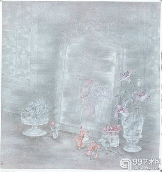 魔镜1  纸本设色  123x117cm  2010