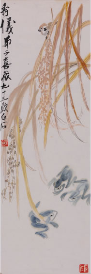 齐白石 《丰年重鸣》