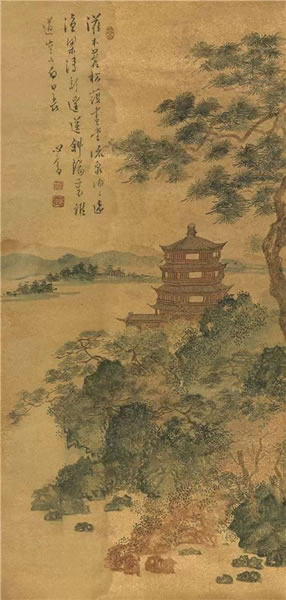 溥儒(1896-1963) 山水楼观图