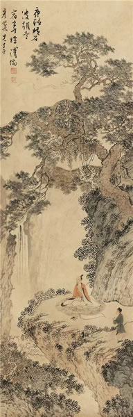 Lot 400溥儒(1896-1963) 宋人诗意图纸本镜心备 注： 郑彦棻上款。102×32.5 cm 约3平尺RMB: 5,000-10,000