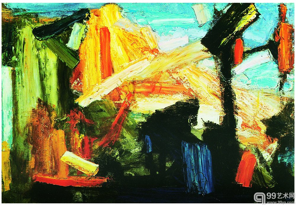 野基系列-长白山秋 Yeji-Mt.changbai fall 114cm × 160cm oil on canvas  1994