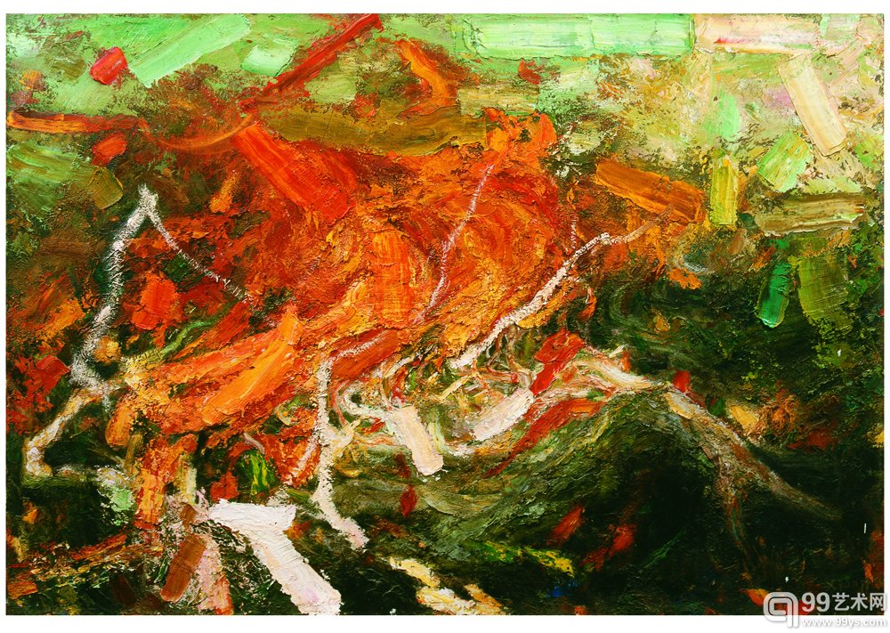 岳桦林 Betula ermanii Forest 140cm × 200cm oil on canvas 1994