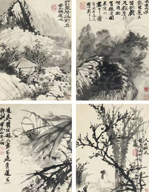 石涛(原济) 1642-1718 清湘杂画 水墨纸本 十开册