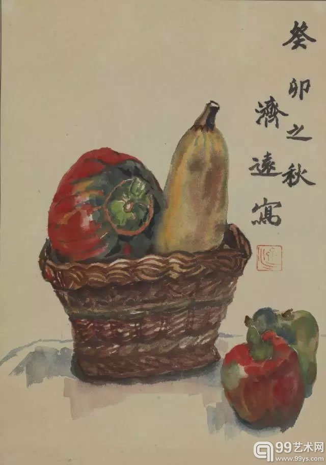 蔬果花卉四帧 镜心 设色纸本 56 × 39 cm (每幅)