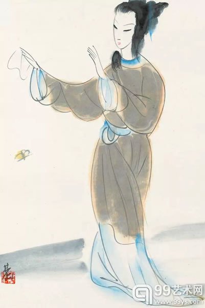 林风眠 仕女 纸本镜心 33 × 22 cm