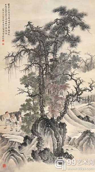 马企周 渔归图 纸本立轴 146 × 81 cm