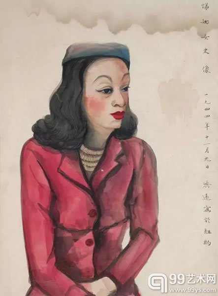 王济远 悌娜女史像 纸本 水彩 65 × 47.5 cm HKD: 8,000 - 12,000