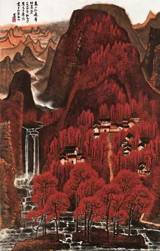 近现代 李可染《万山红遍》
