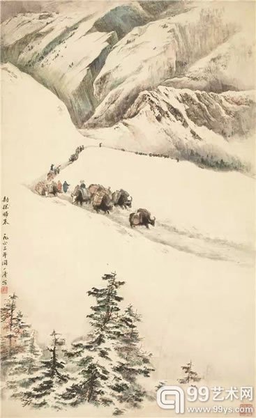 陶一清(1914-1986) 勘探归来 纸本镜心 1960年作 备 注: 河北泊头师范学校旧藏。 101×62 cm约5.6平尺