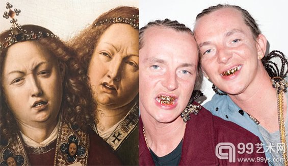 左图：杨-凡-艾克(Jan van Eyck)画作Ghent Altarpiece西部，1432年 右图：ATL Twins