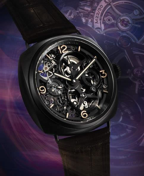 沛纳海 PAM00348型号「‘Lo Scienziato’ Radiomir Tourbillon GMT Ceramica」