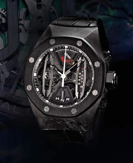 爱彼「Royal Oak Carbon Concept」精美罕有限量版锻碳、陶瓷及钛金属陀飞轮计时腕表备动力储存显示及功能选择器