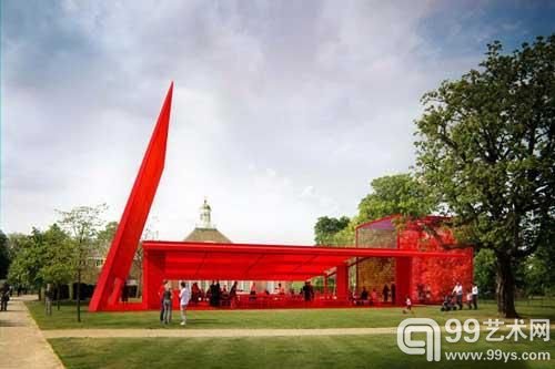 让·努维尔设计的2010年蛇形画廊展馆