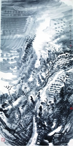张东《山雨入夜》。
