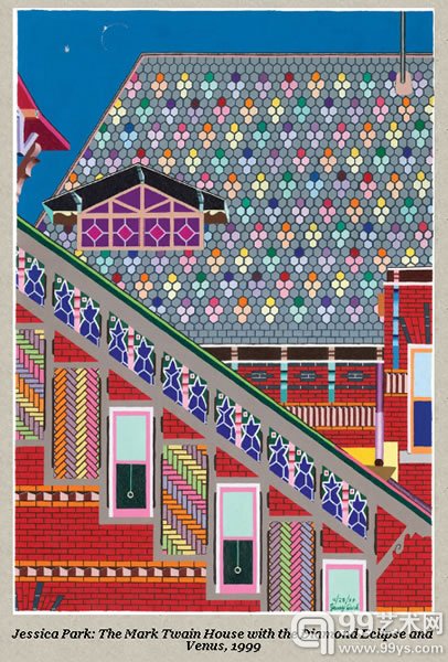 Jessica Park, The Mark Twain House with the Diamond Eclipse and Venus, 1999