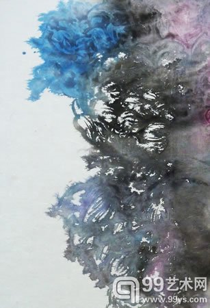 李晓峰作品 42x80cm 局部 纸本设色 2015
