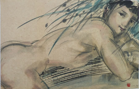 李晓峰作品 48 x 75 cm     纸本设色  2014