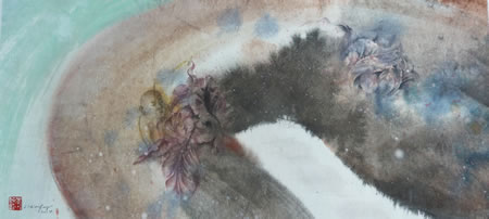 李晓峰作品 66x30cm 纸本设色 2014